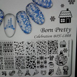(3 pcs Set )  Born Pretty  Nail Art Stamping  Plate Snowflakes